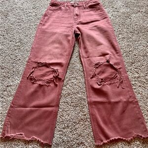 NWOT Sz 26 Russet Brown 90S VINTAGE Hi Rise Crop Flare